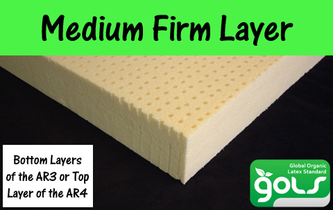 Shows the medium firm latex layer