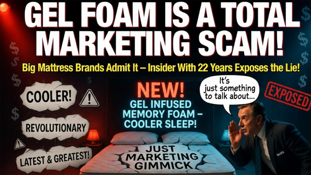 A mattress industry insider exposing gel infused memory foam as a marketing gimmick and a scam by big mattress brands.