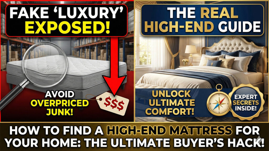 Guide on how to find a high-end mattress showing the difference between fake overpriced luxury junk and real quality sleep systems