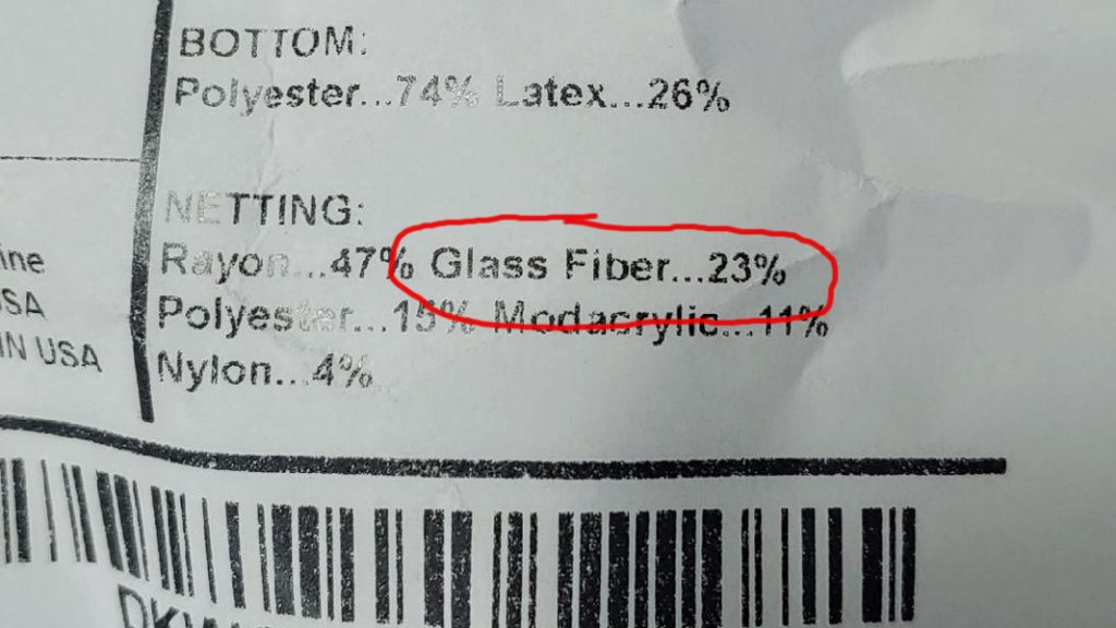 Nectar Mattress Law Label Proves Fiberglass Inside